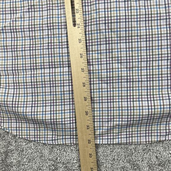 Peter Millar Dress Shirt Mens Extra Large Button Up Plaid Golf Cotton Colorful - Picture 7 of 10